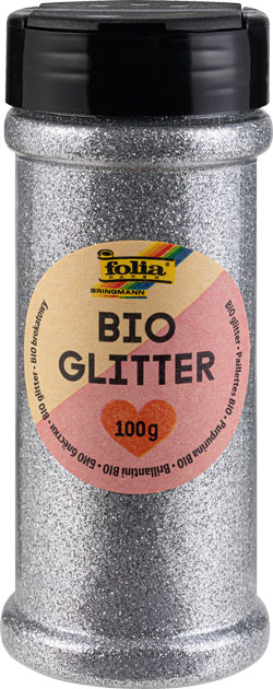Glitter 100g mit Streukappe, silber