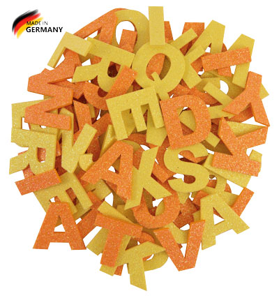 Glitter Buchstabenmix zitrone & mandarine
