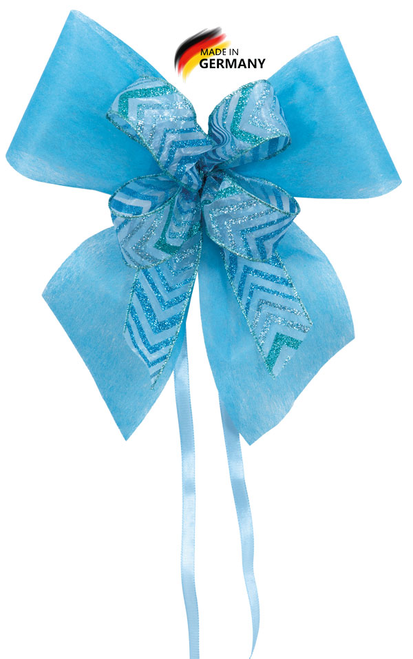 Schultütenschleife türkis mit Zacken