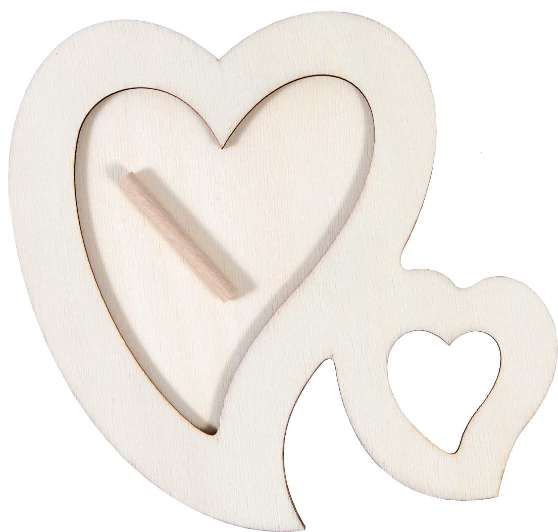 Bilderrahmen Herzduo aus Holz