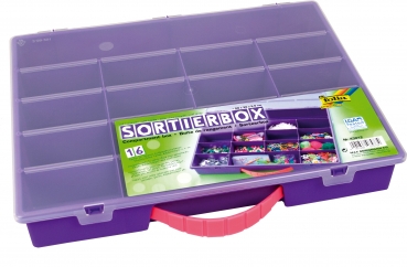 Sortierbox lila mit 16 Fächern