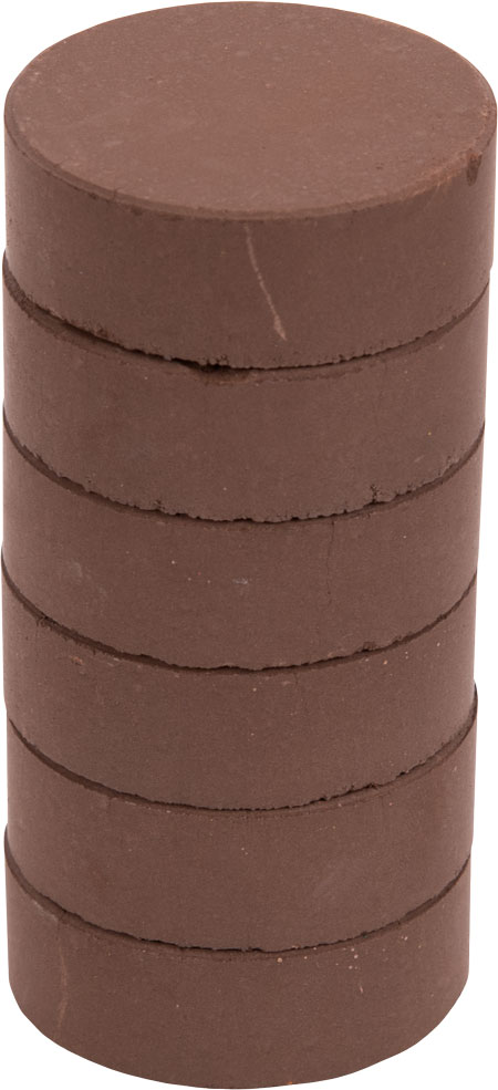 Farbpuck dunkelbraun, 6 Stück, Ø 55 mm