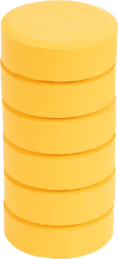 Farbpuck dunkelgelb, 6 Stück, Ø 55 mm