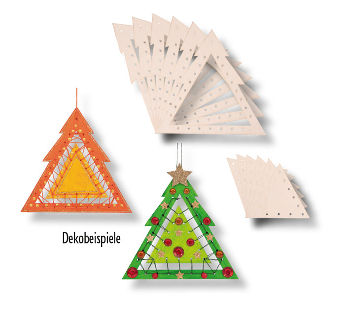 Tannenbaumset zum Fädeln, 12-teilig
