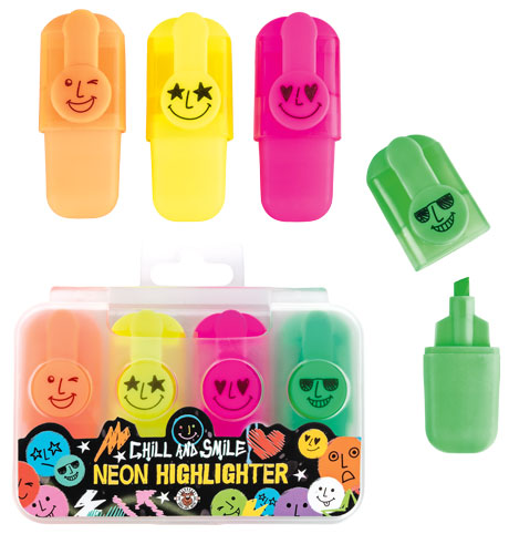 Neon Highlighter 4 Stück sortiert