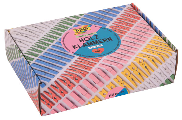 Holzklammernset Jumbo intensiv, 400 Stück