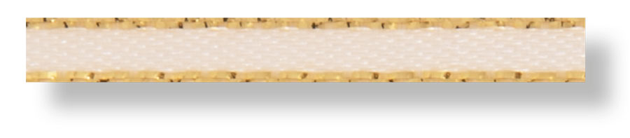 Satinband 3 mm creme/gold