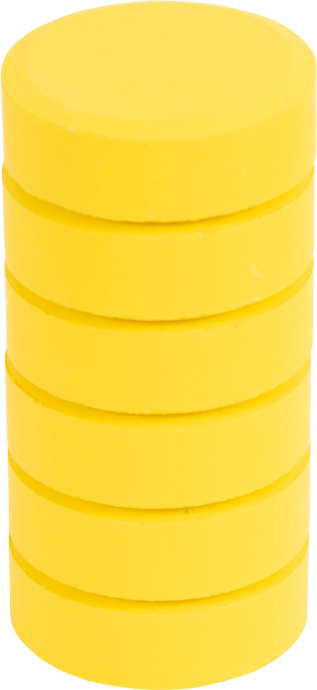 Farbpuck gelb, 6 Stück, Ø 55 mm