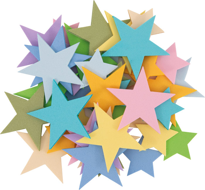 Sterne Pastelltöne, 40 Stück sortiert