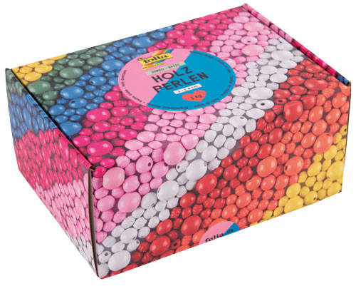 Holzperlenmischung XL bunt 1000 g