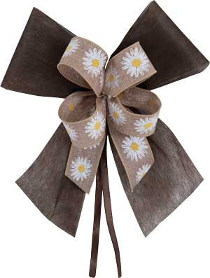 Schultütenschleife braun mit Blumen