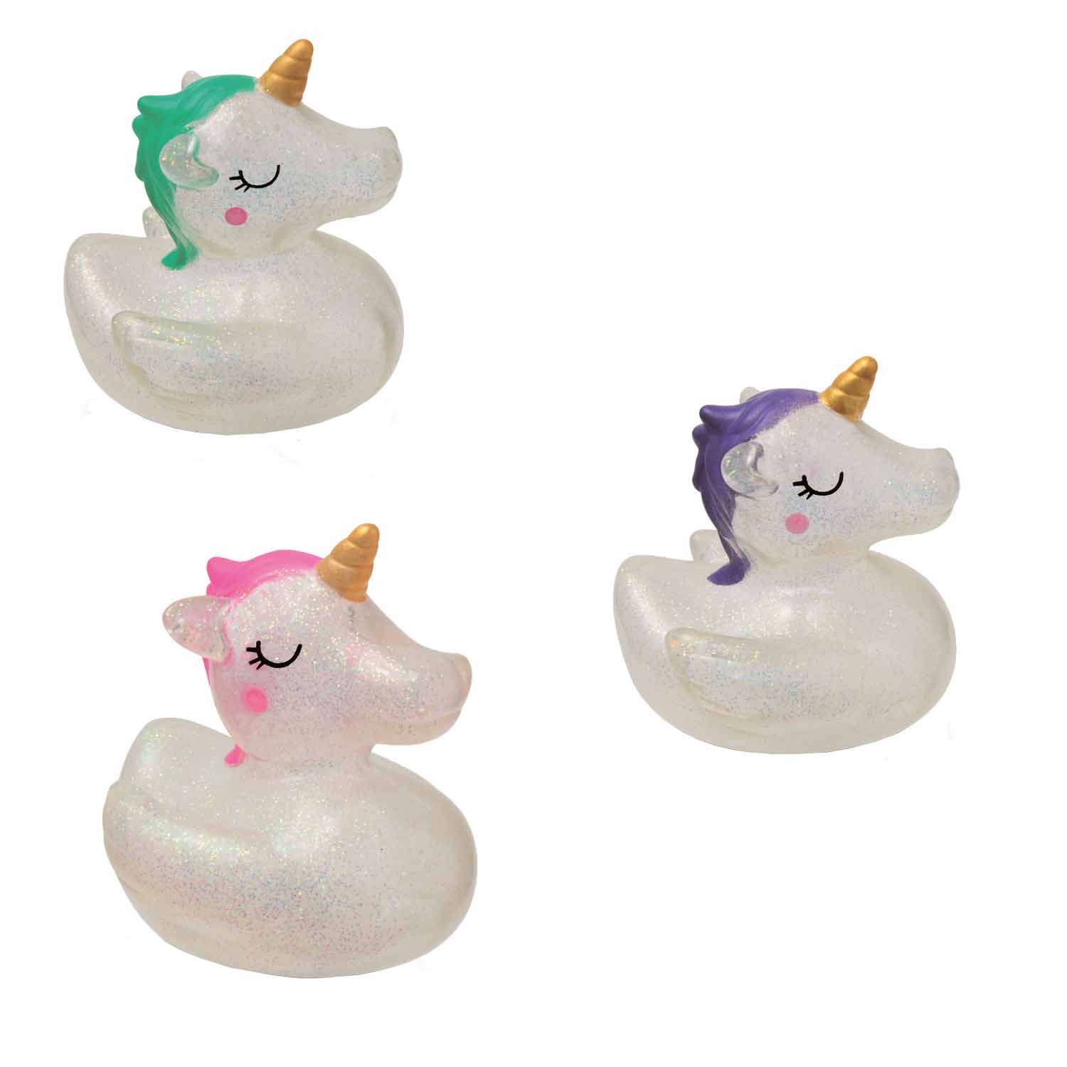 Badeente Glitzereinhorn sortiert