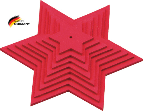 Sternenset rot, 8-teilig, aus Moosgummi