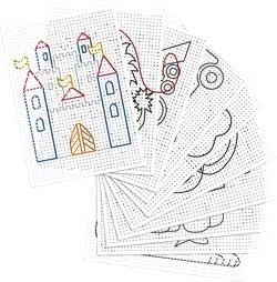 Stickkarton Tiere weiß, 40 Stück in 10 Motiven