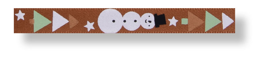 Satinband Schneemann 10 mm braun