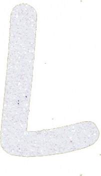 Glitterbuchstabe L weiß