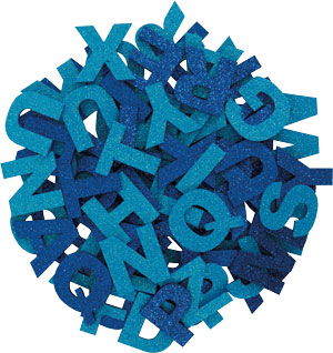 Glitter Buchstabenmix türkis & blau