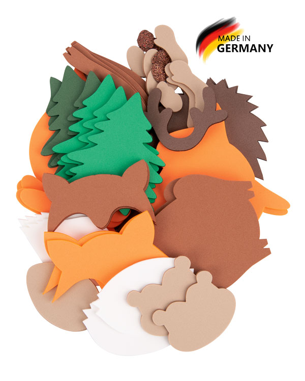 Moosgummisortiment Waldtiere
