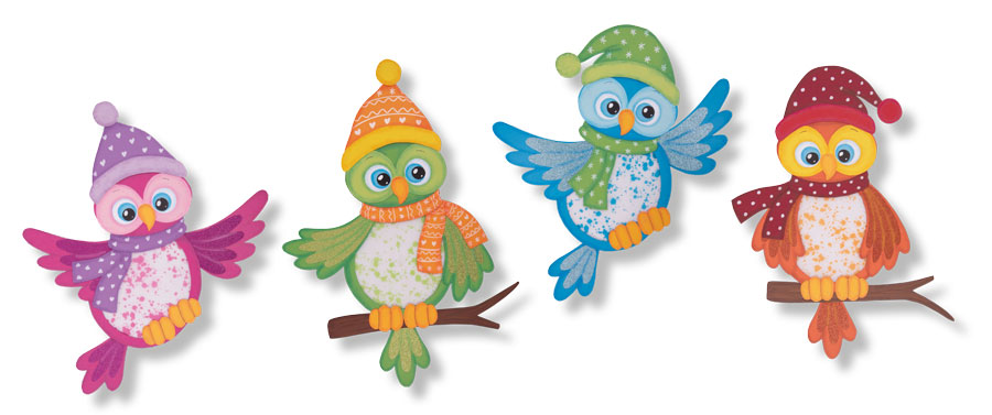 Kreativpaket Bunte Wintereulen