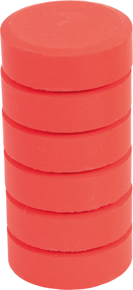 Farbpuck rot, 6 Stück, Ø 55 mm