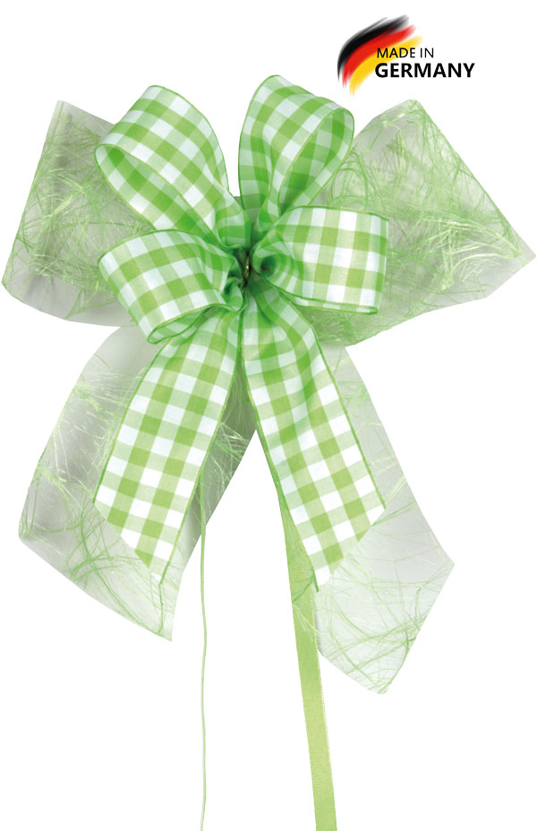 Schultütenschleife hellgrün kariert