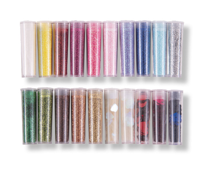 Glitter-& Paillettenmix Rainbow 20 St. sort.