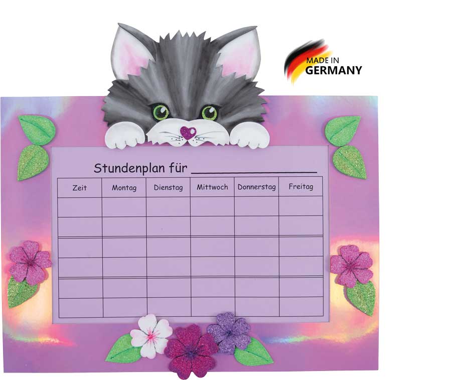 Stundenplan Bastelset Katze