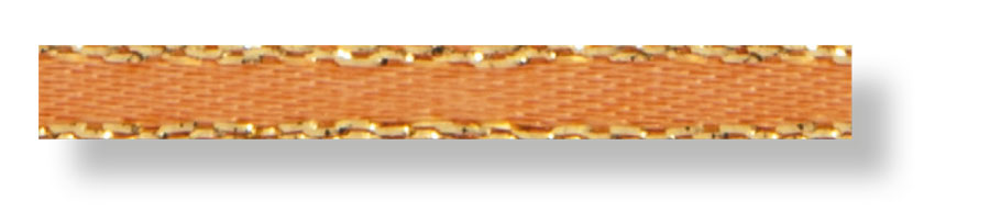 Satinband 3 mm hellbraun/gold