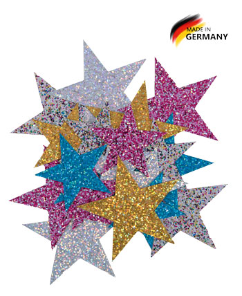 Glitterkartonsortiment grob Sterne