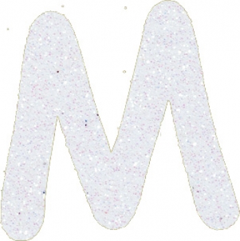 Glitterbuchstabe M weiß