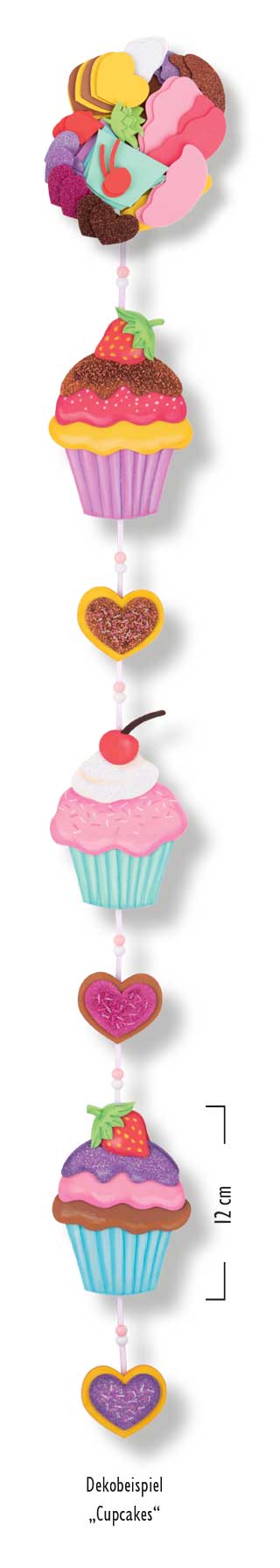 Moosgummisortiment Cupcakes