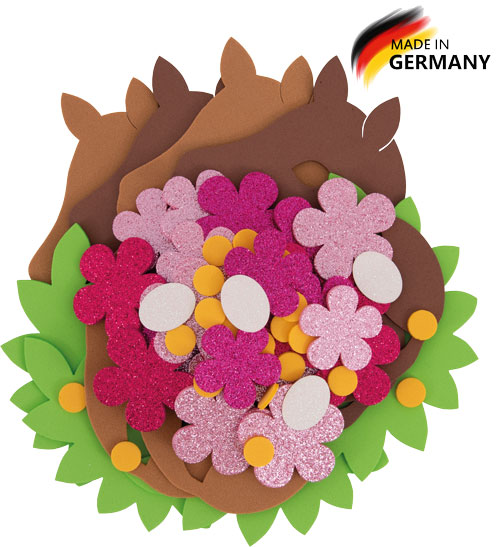 Moosgummisortiment Pferdeköpfe