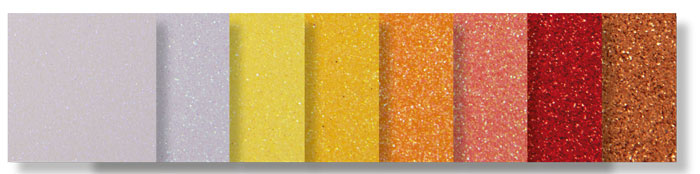 Glittermoosgummisortiment Sonnentöne