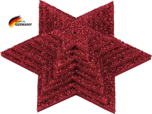 Glittersternenset rot, 8-teilig, aus Moosgummi