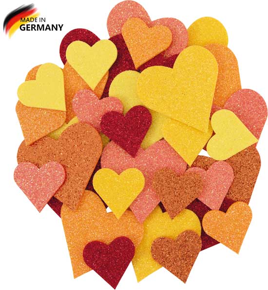Glitterherzen Sonnentöne