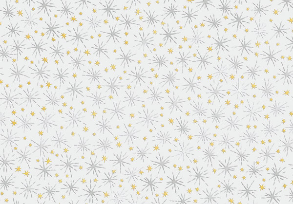 Transparentpapier Kristallsterne weiß/gold