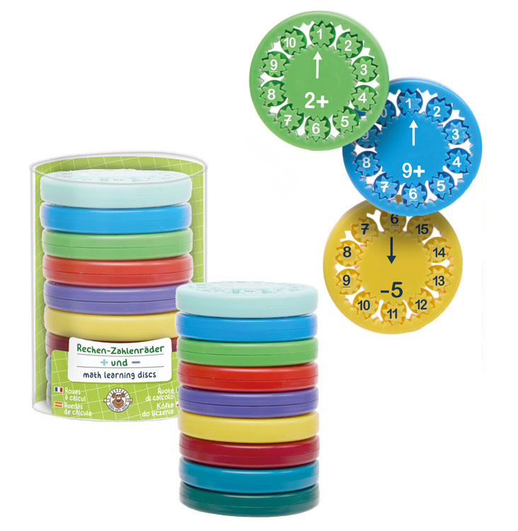 Rechenzahlenräder 9 Stück sortiert