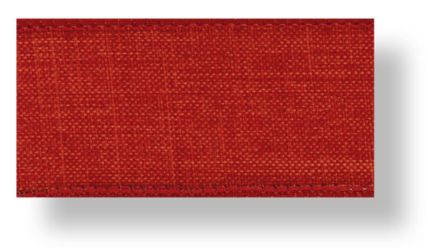 Drahtband Leinenstruktur 40 mm terracotta