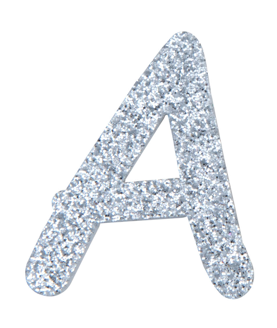 Glitterbuchstabe A silber