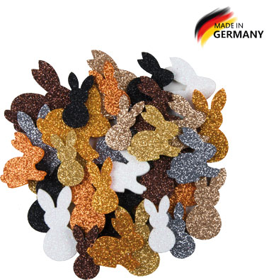 Glitterhasen 32 Stück sortiert