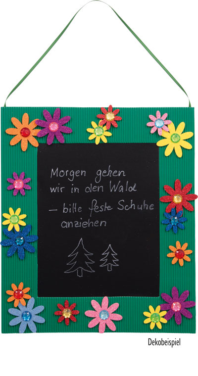 Tafelfolie schwarz mit 10 Kreiden sortiert