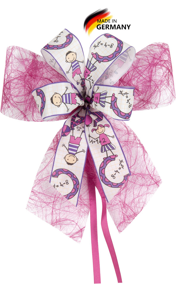 Schultütenschleife pink mit ABC