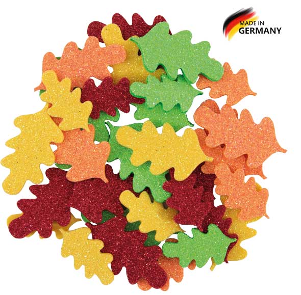 Glittereichenblätter 32 Stück sortiert