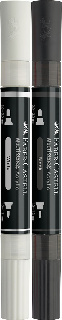 Multi Mark Acrylic black & white 2 Stück sortiert