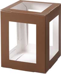 Mini Laternenrohling eckig braun