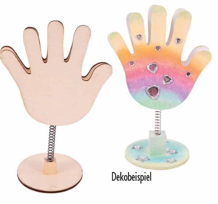 Memohalter Hand aus Holz/Metall
