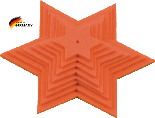 Sternenset orange, 8-teilig, aus Moosgummi