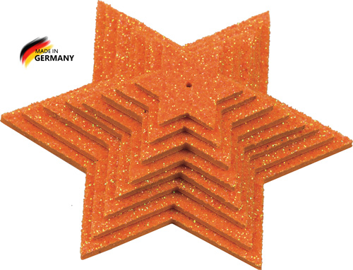 Glittersternenset mandarine, 8-teilig