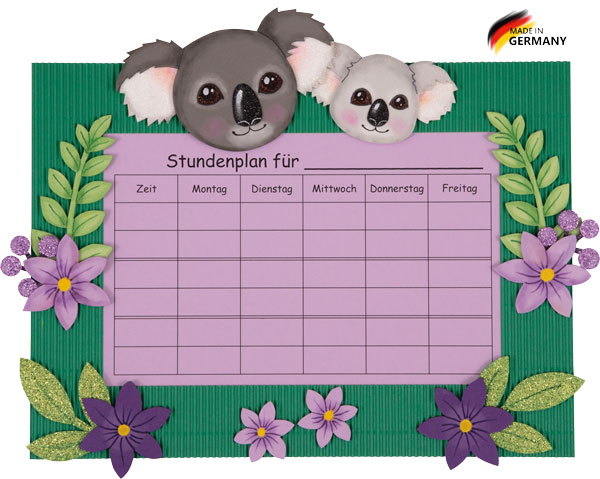 Stundenplan Bastelset Koalabären