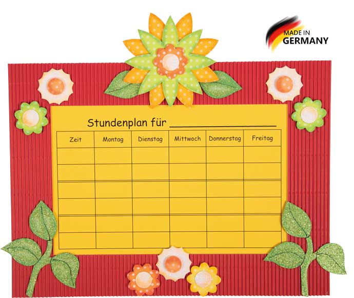 Stundenplan Bastelset Sternblume